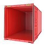 Freight shipping, open empty cargo container. 3D illustration