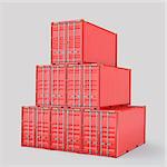 Set of cargo 3d container delivery. 3d rendering