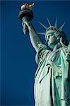 View of the Statue of Liberty against blue sky , New York, USA