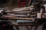 Farriers tools in workshop