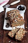 Mediterranean wholemeal bread with olives and sunflower seeds