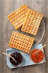 Waffles and jam