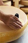 Mountain cheese being made in an alpine dairy in Tyrol