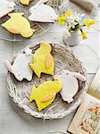 Easter bunny and Easter chick biscuits