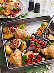 Roasted chicken and vegetables