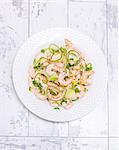 Prawns with courgettes strips