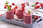 Strawberry and redcurrant smoothies