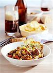 Luxembourg beer meat with celeriac crisps