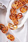 Pizza pretzels in a white dish