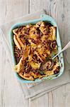 Bread and butter pudding with chocolate and orange (England)