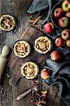 Apple tartlets decorated with hearts