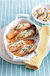 Oven-roasted salmon with dill cream and potato salad