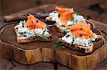 Toast with cream cheese and smoked salmon