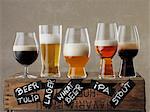 Various types of beer