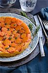 Carrot tarte tatin with thyme and goat's cheese
