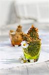 Beer-battered stinging nettle leaves