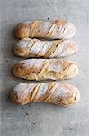 Four tortillon (long, spiral-shaped loaves of bread, France)