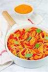 Spaghetti with pepper sauce