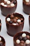 Chocolate truffles with crispy balls