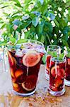 Sangria in a pitcher and in glasses