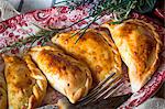 A plate of Spanish pasties filled with meat and tuna