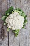 Cauliflower on a wooden background