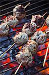 Meatballs on a grill rack