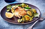 Pan-fried cod with courgette