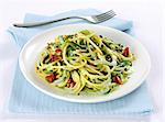 Spaghetti with courgette and olives