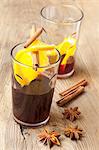 Mulled wine with oranges and cinnamon