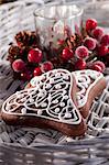 Christmas gingerbread heart biscuits