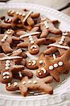 Gingerbread figures on a plate for Christmas