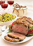 Roast lamb with a rosemary & mustard crust