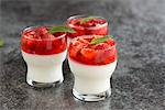 Panacotta with strawberries