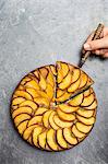 Gluten-free nectarine cake (seen from above)