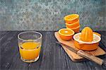 Freshly pressed orange juice in a glass