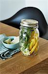 Ingredients for Asian soup in a glass jar