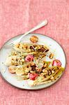 Grilled chicory and radishes with walnuts