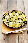 A spinach, leek and goats' cheese tart