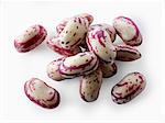 Fresh picked borlotti beans also known as the cranberry bean or Roman bean