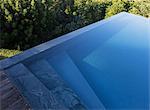 Modern blue geometric luxury infinity pool