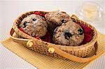 Blueberry muffins in a basket, Chatham Gables Inn, Chatham, MA.