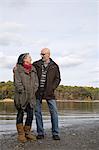 Mature couple near a lake