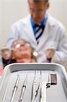 Tray with dental equipment on it