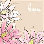 Bright romantic floral background with lily