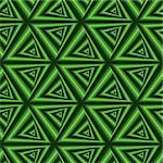 Creative abstract seamless vector pattern with concentric triangle shapes forming the whirling sequences in many green hues