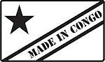Made in Congo - Stamp impression with the information that the product is made to Congo