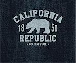 California t-shirt with grizzly bear. T-shirt graphics, design, print. Vector illustration.