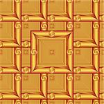 Patterned gold frame in the form of square tiles (vector EPS 10)