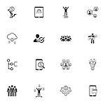 Flat Design Icons Set. Icons for business management finance strategy planning analytics banking communication social network affiliate marketing.